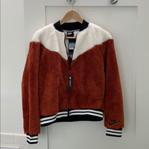 Brand New Womens Nike Sherpa Bomber Jacket